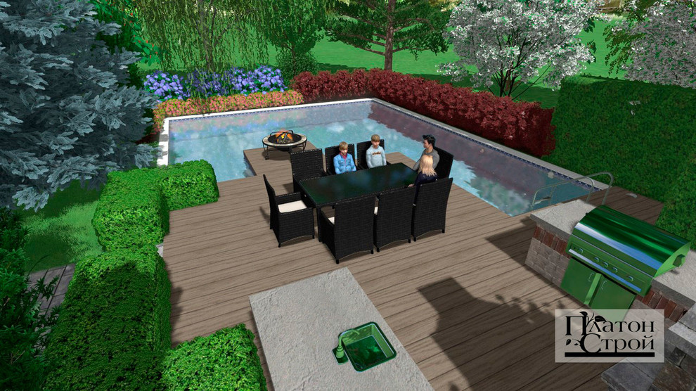 Барбекю возле бассейна