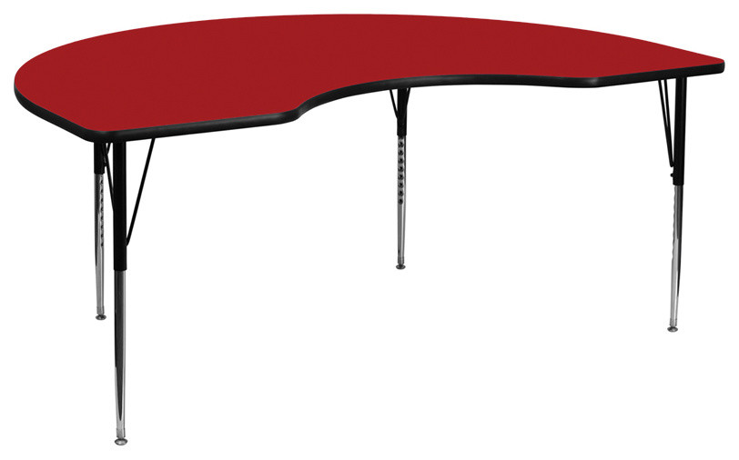 Offex OFX-107059-FF Kidney Shaped Activity Table-Red Thermal Fused ...