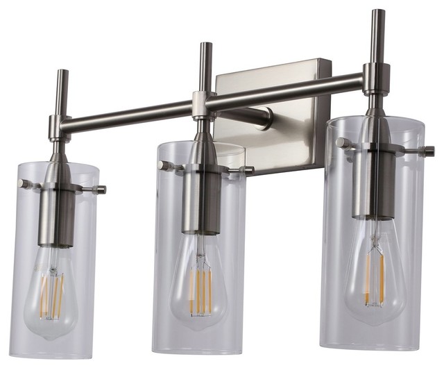 Effimero 3 Light Wall Sconce Transitional Bathroom Vanity Lighting By Linea Di Liara Houzz - Bath Wall Sconces Brushed Nickel