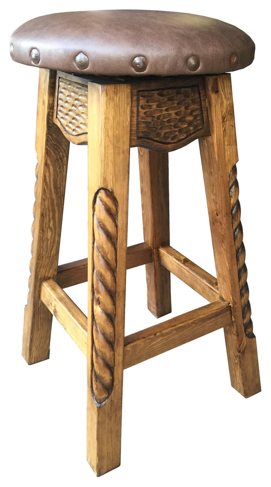 Dixon Swivel Stool With Leather Southwestern Bar Stools And Counter