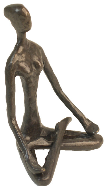 Yoga Lotus Position Bronze Figurine 9/" x 7/"