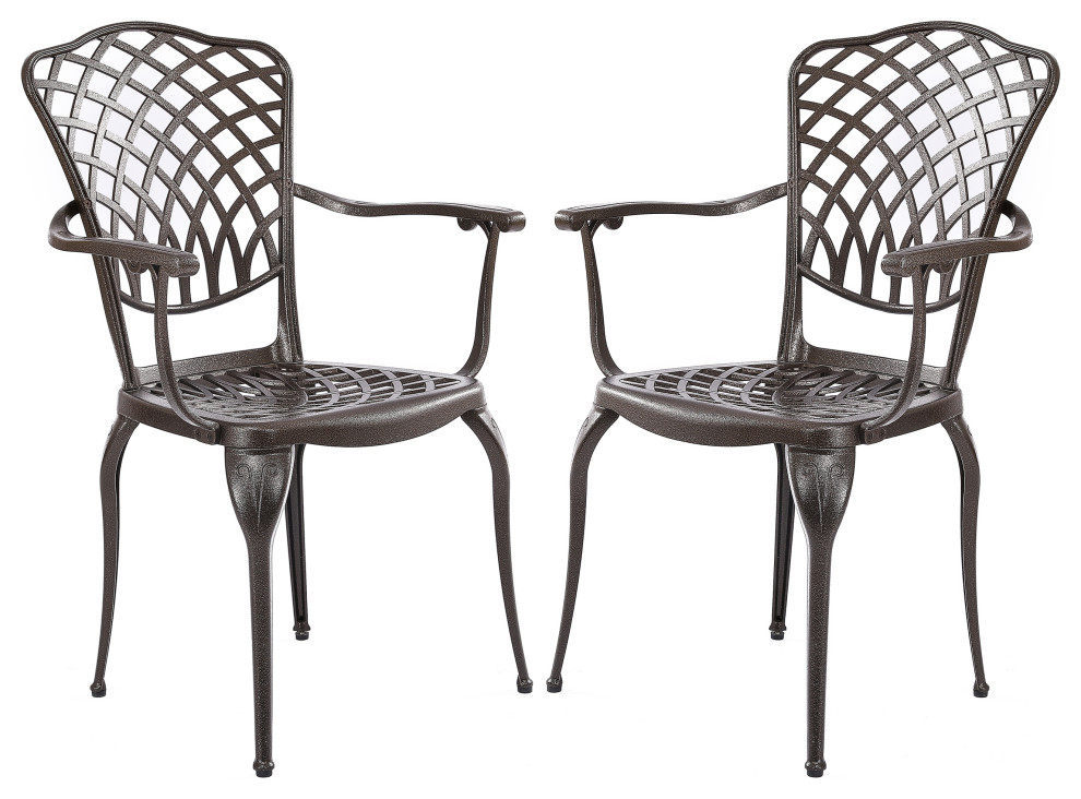 Kinger Home Patio Outdoor Dining Metal Chairs Traditional Outdoor