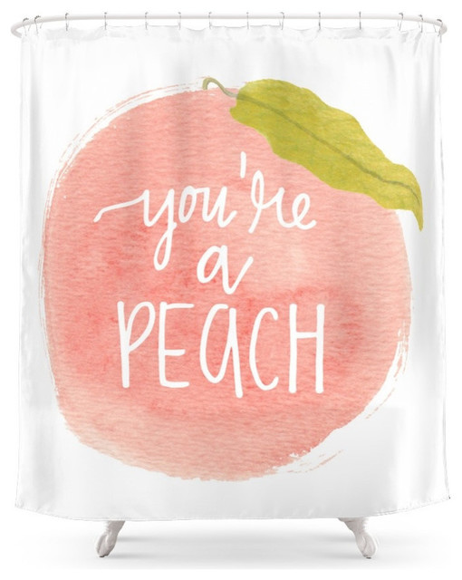 You Re A Peach Shower Curtain Contemporary Shower Curtains