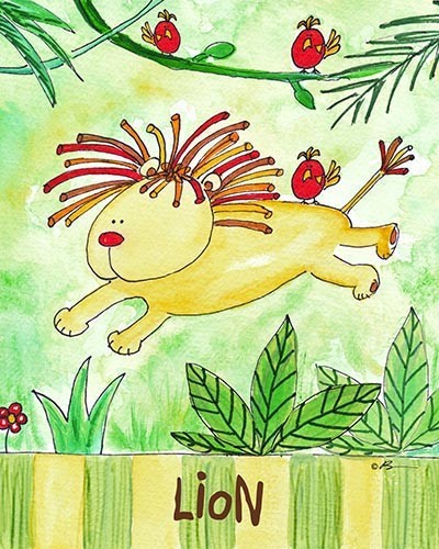 Jungle Boogie - Lion, Ready To Hang Canvas Kid's Wall Decor, 24 X 30