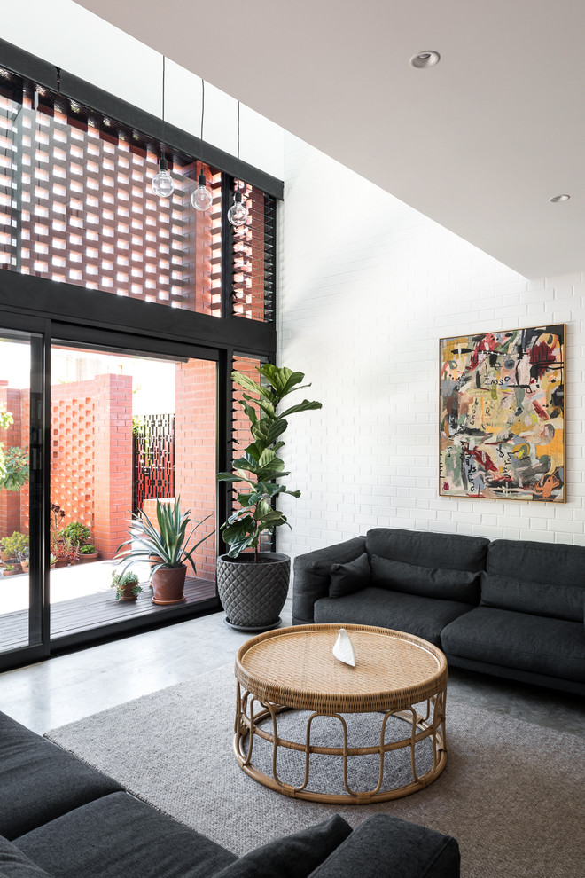 This is an example of an industrial living room in Perth.
