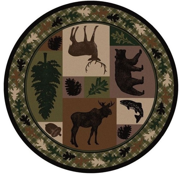 Wildlife Retreat Area Rug Round Rustic Area Rugs by Wildlife Wonders