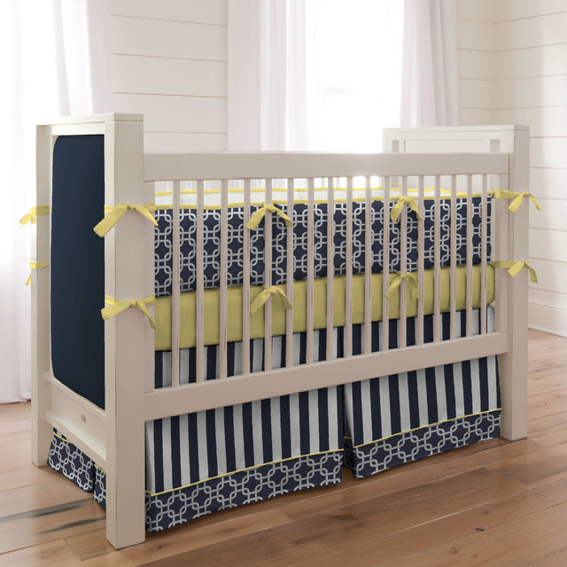 dark blue crib sheet