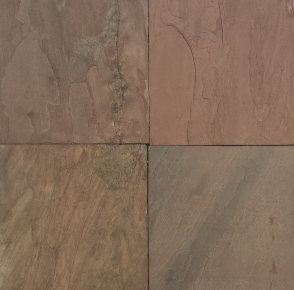 Burnt Sienna Slate Tiles, Natural Cleft Face/Back Finish, 20"x20", Set of 288