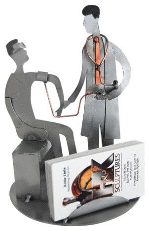 Doctor With Patient, Business Card Holder and Metal Figurine