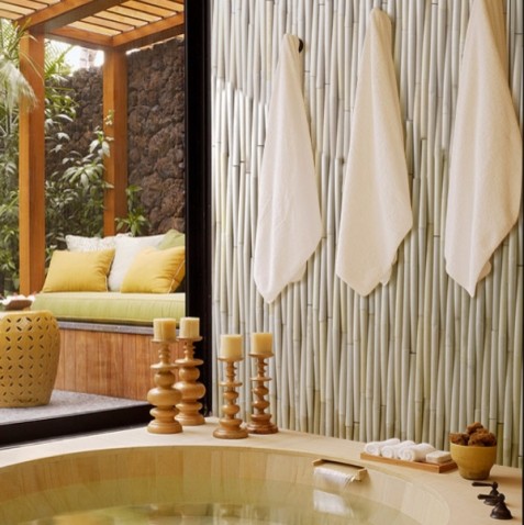 Bathroom - stone tile bathroom idea in Dallas