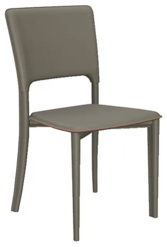 Metro Top Grain Leather Side Chair, Norden Leather, Dark Gray