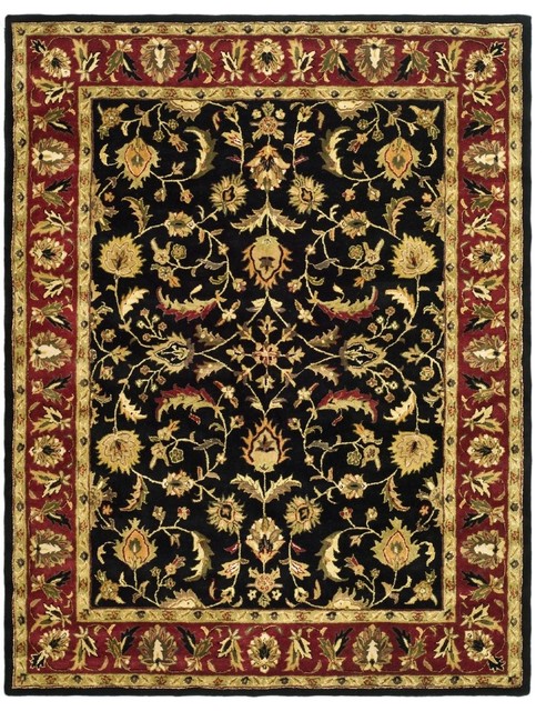 Heritage Area Rug, Rectangle, Black - Red, 9'6"x13'6"