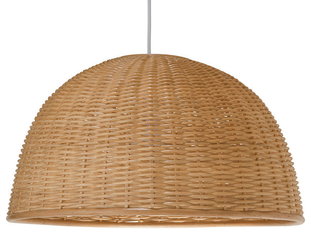Wicker Dome Pendant Light Natural Tropical Lighting Other By Kouboo Houzz - Rattan Cloche Pendant Ceiling Light