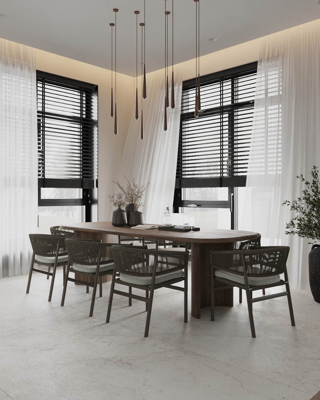 Кухня-гостиная в таунхаусе в поселке Новорижский, 277 м2