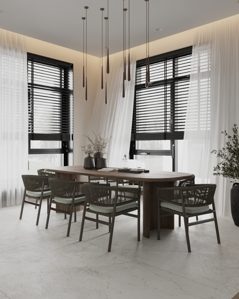 Кухня-гостиная в таунхаусе в поселке Новорижский, 277 м2