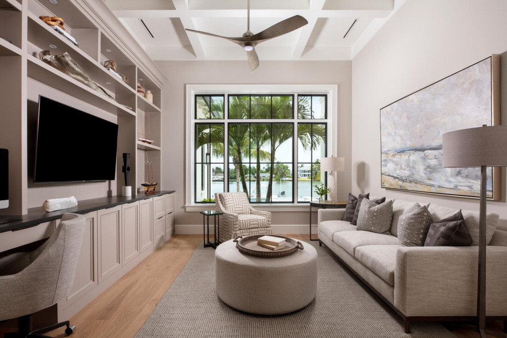 Beach style home office in Miami.