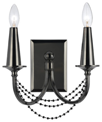 Shelby Black Nickel Sconce By Candice Olson