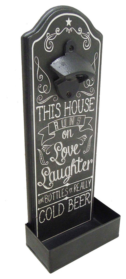 Modern Home Wall Mounted Bottle Opened w/Cap Catcher - This House
