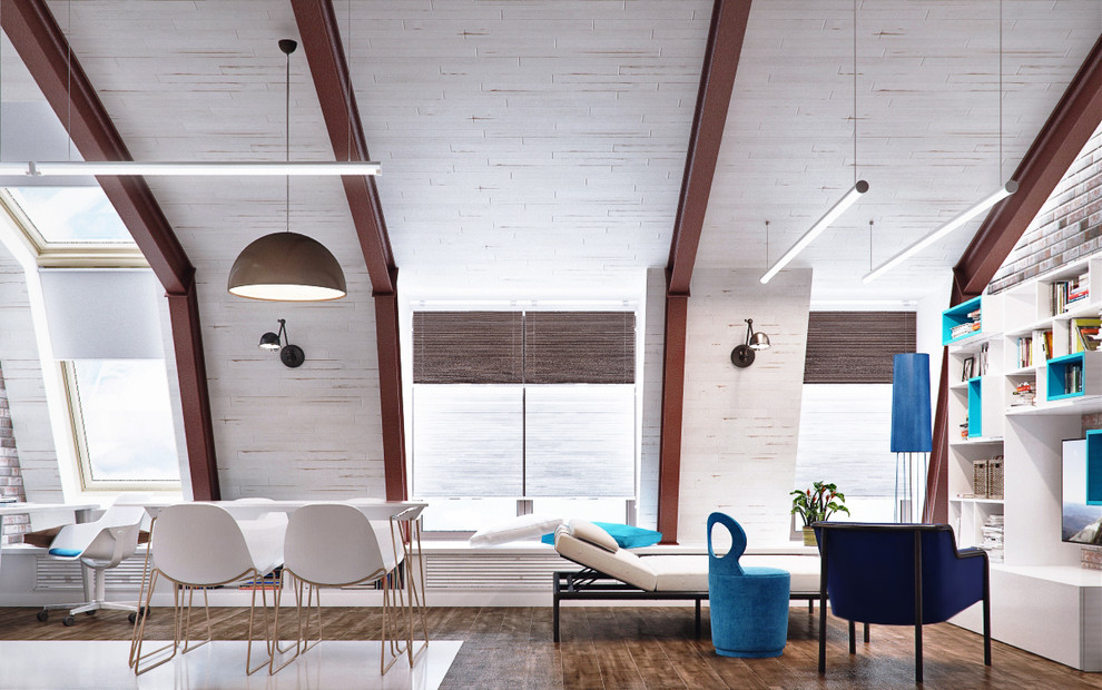 Мансардная квартира в кофейных тонах