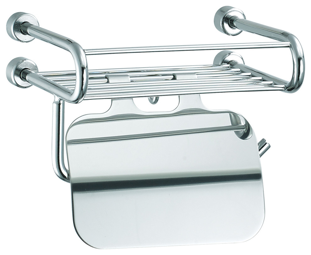 Tivoli Stainless Steel Bathroom Wall-Hung Wire Basket With Toilet Paper ...