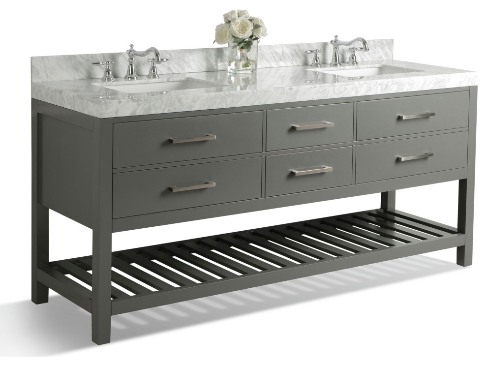 Elizabeth 72" Bath Vanity Set, Sapphire Gray Transitional Bathroom