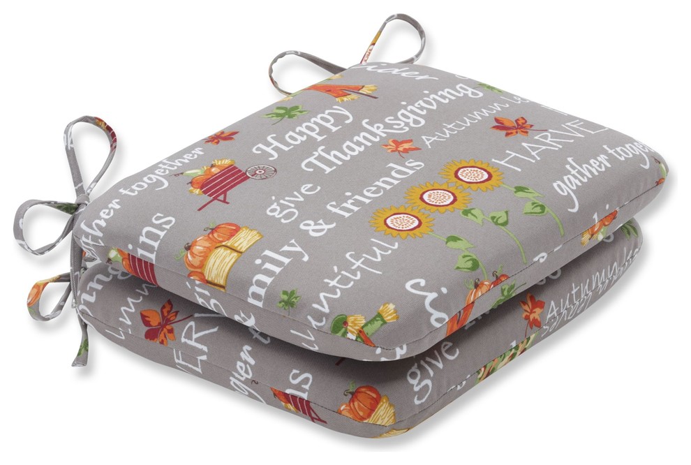 Autumn Harvest Haystack Indoor/Outdoor Round Seat Cushions Set of 2