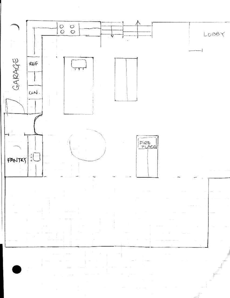 Kitchen layout and pantry