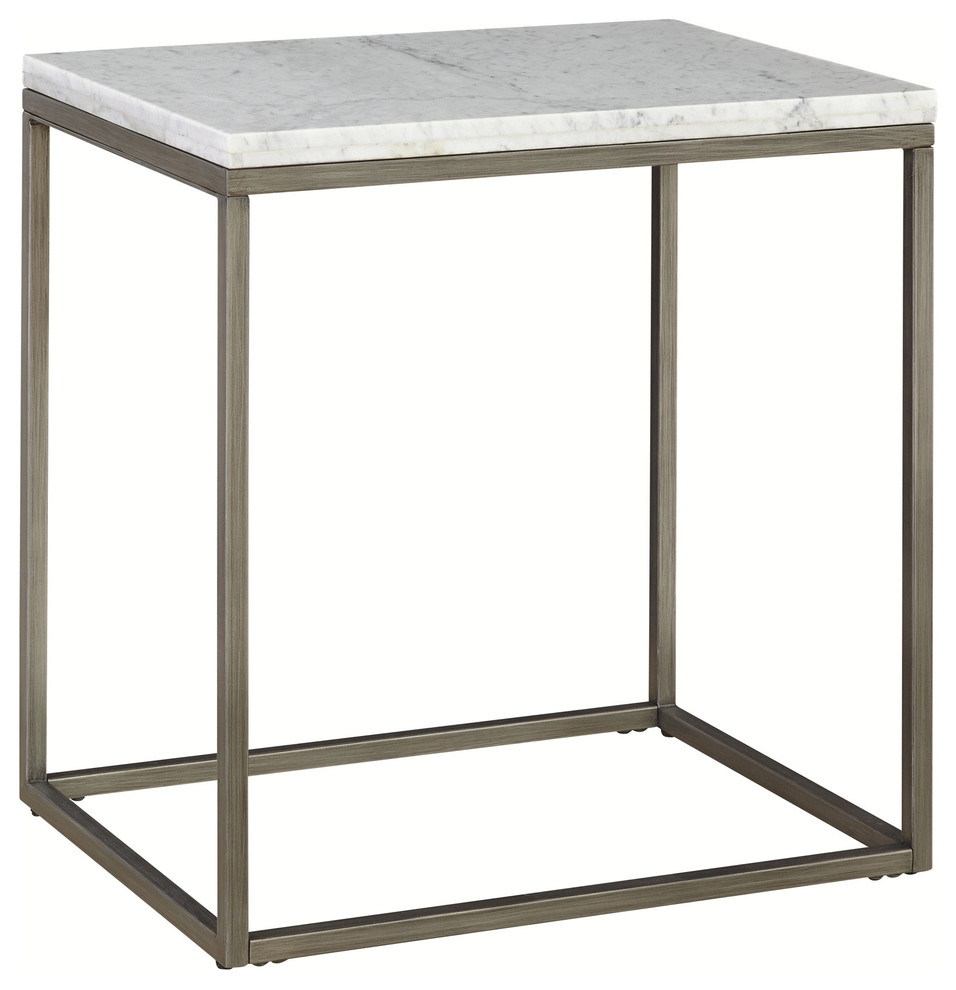 Palliser Furniture, Julien End Table With White Marble Top, Rectangle