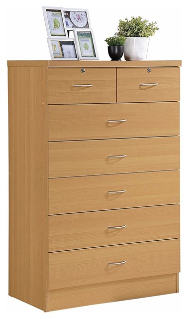 Modern Dresser 5 Large Drawers 2 Small Drawers 2 Locks
