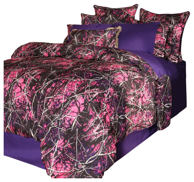 Muddy Girl 4 Piece Bedding Set Queen, Pink Camo Twin Bedding