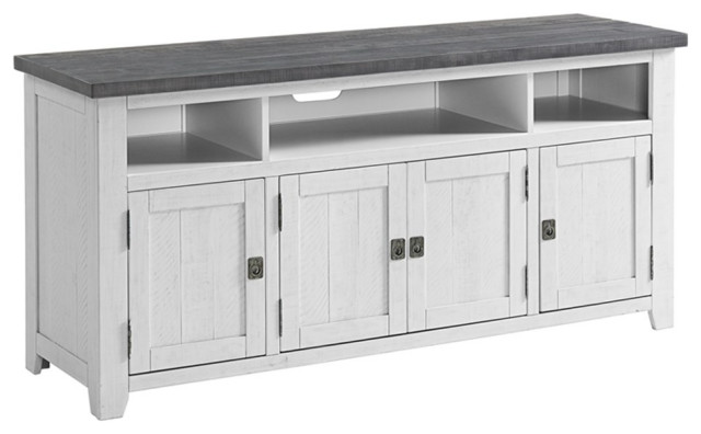Martin Svensson Home Foundry 65" TV Stand White Stain with Gray Top