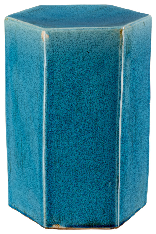 Porto Ceramic Indoor/Outdoor Side Table, Small Contemporary Outdoor