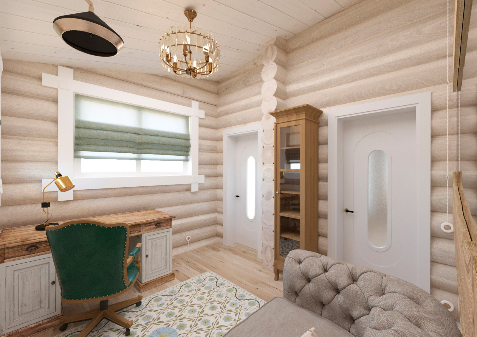 Дизайн загородного дома из бревна