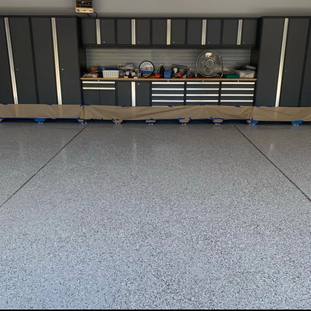 Epoxy Garage Floor and Painting Walls Traditional Garage Salt