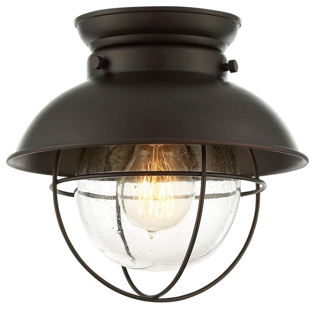 Trade Winds 1 Light Industrial Flush Mount Oil Rubbed Bronze Trade Winds 1 Light Industrial Flush Mount Oil Rubbed Bronze Beach Style
