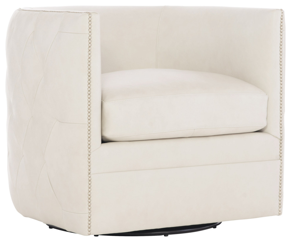 Bernhardt Palazzo Leather Swivel Chair - Transitional - Armchairs And ...