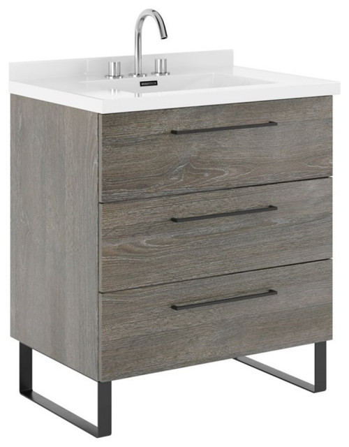 Randalco Denver 31" Modern Wood Bathroom Vanity with Sink in Charred