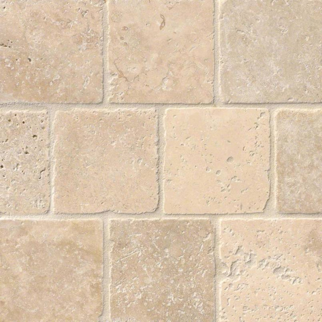 Tus Classic 4X4 Tumbled, Travertine, Traditional Wall And Floor