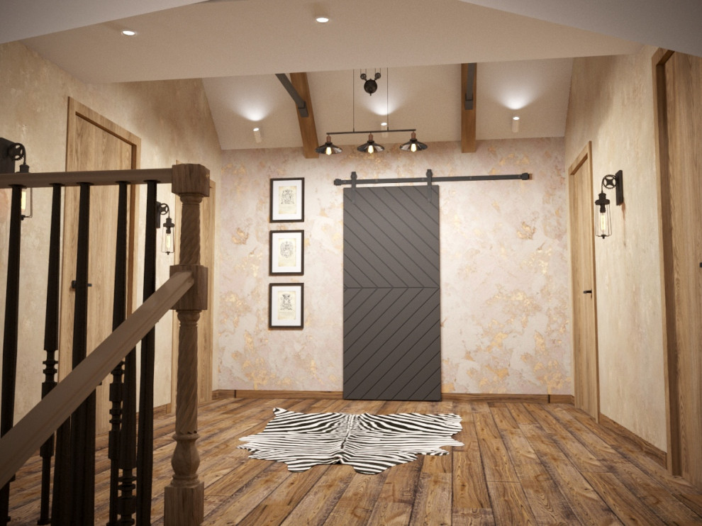 Интерьер мансардного этажа в стиле лофт