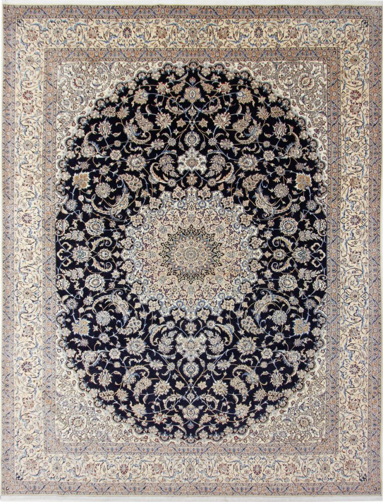 Persian Rug Nain 6La 13'0"x10'1", 13'0"x10'1" Traditional Area Rugs