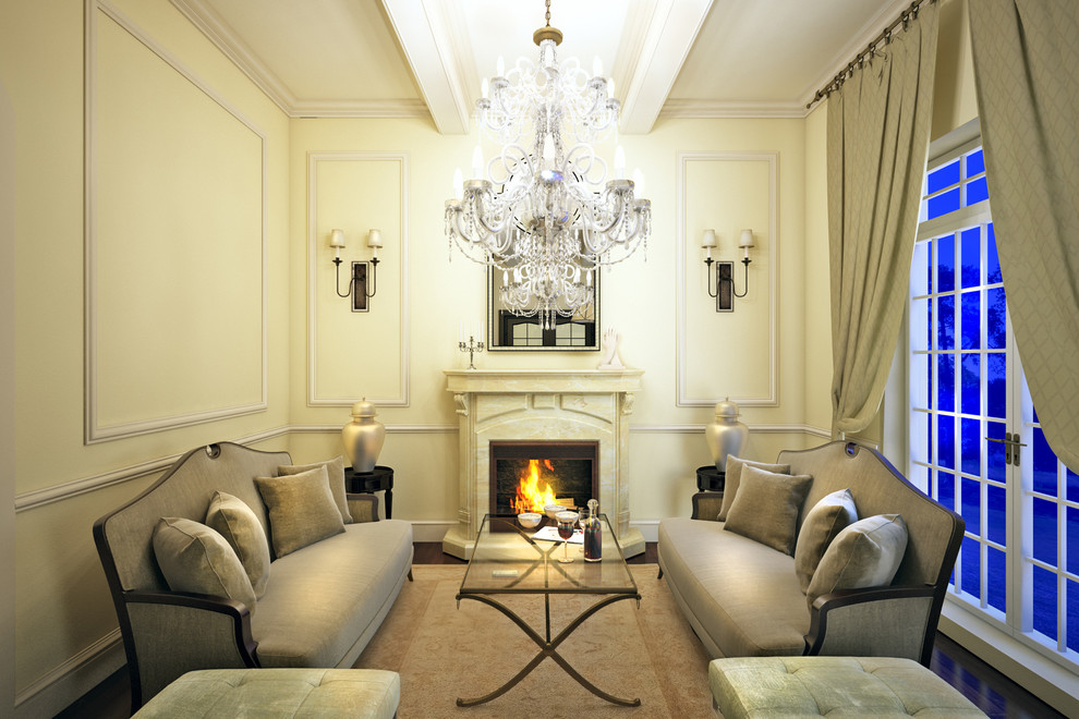 Dining room with fireplace