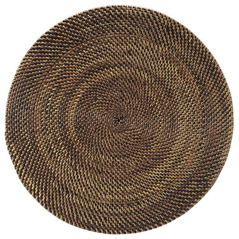 Round Nito Placemat Set of 2, Brown - Tropical - Placemats - Other - by ...