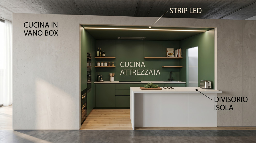 STUDIO PROGETTO CUCINA IN VANO BOX 2