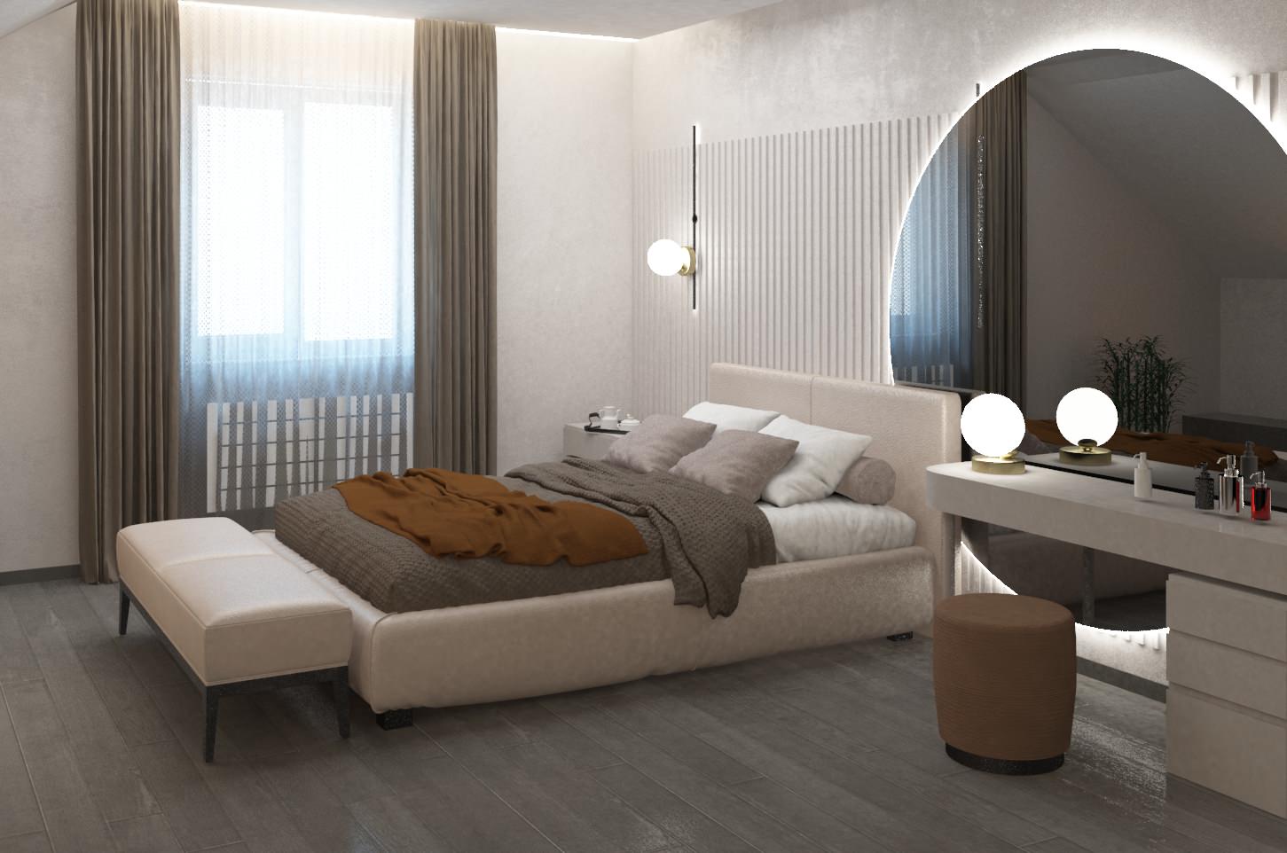 Дизайн-проект 2 этажа коттеджа,  100 кв.м.. Совместный проект с В. Кархалевой