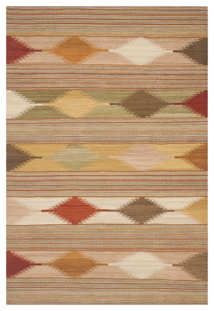 Safavieh Hand-woven Navajo Kilim Natural/ Multi Wool Rug (4' x 6')