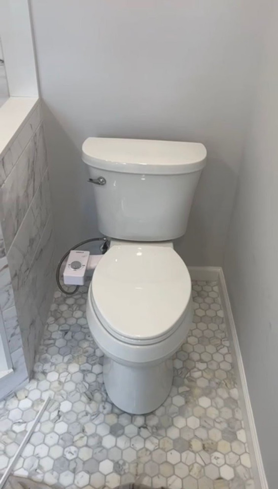 White Granite Oasis Bathroom Remodel