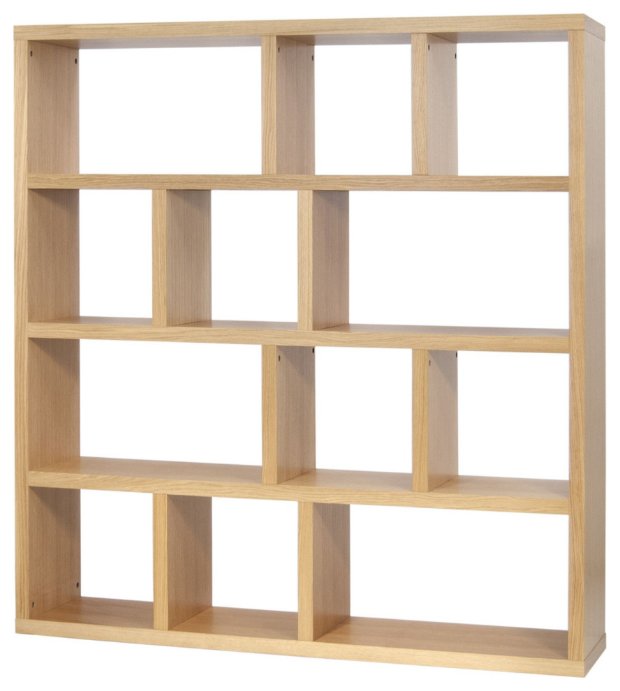 Modern Large Thick Wood Modular Bookcase Transitional Bookcases