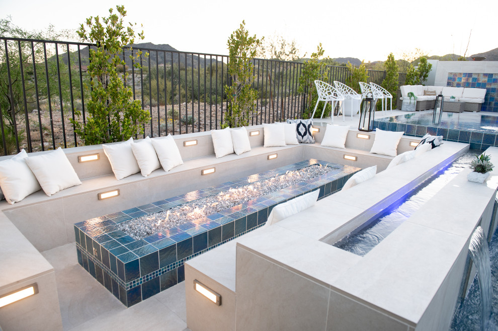 sunken fire pit area