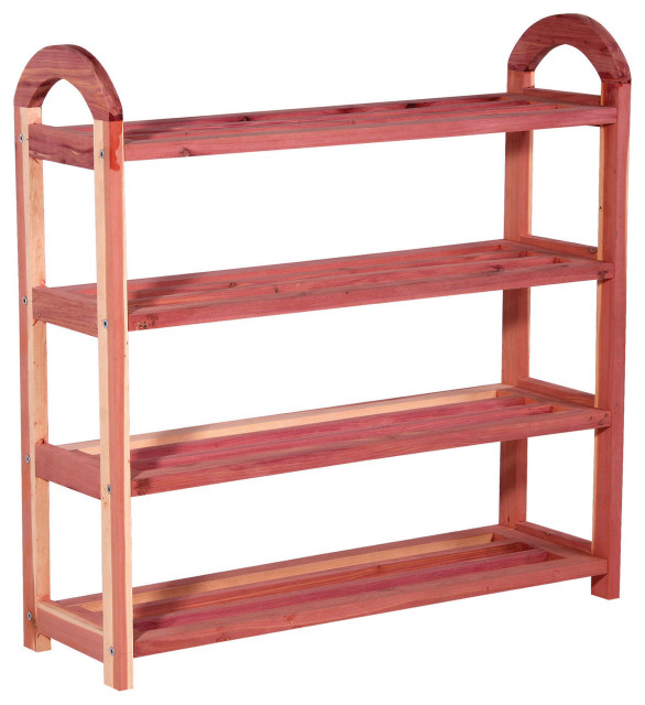 Household Essentials CedarFresh 4Tier Cedar Shoe Rack Transitional