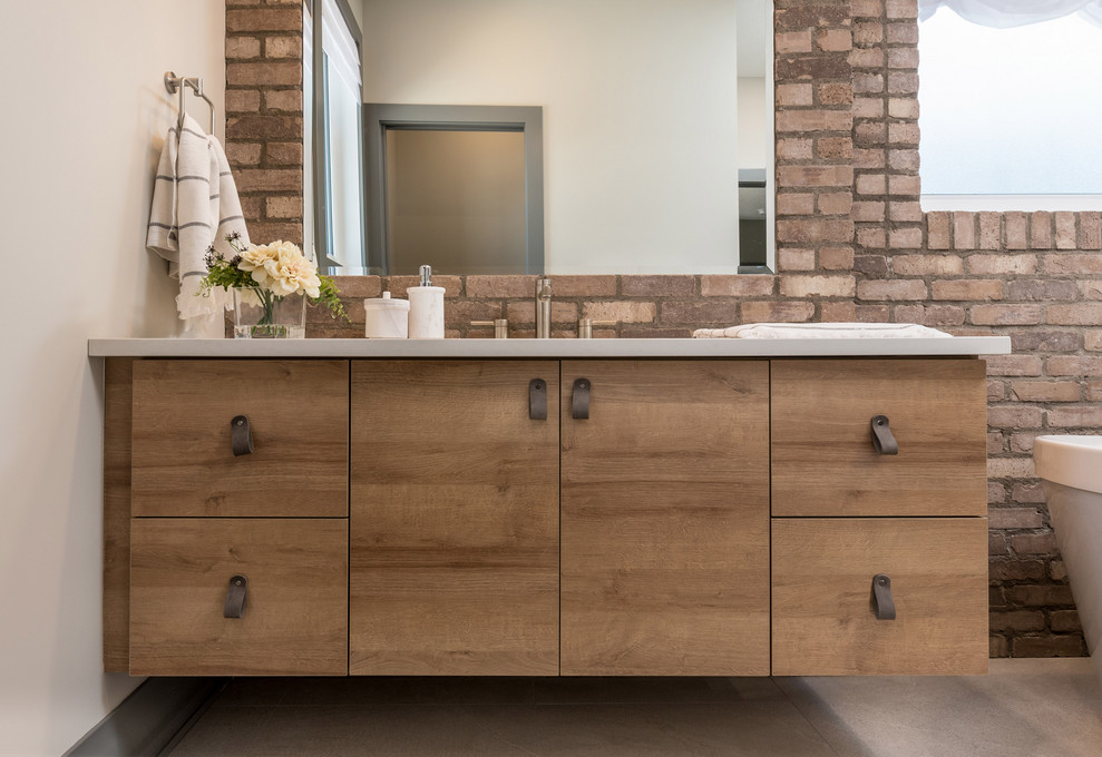 Inspiration for a transitional home design remodel in Calgary